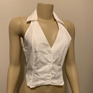 PLT Button Uo Collared Top